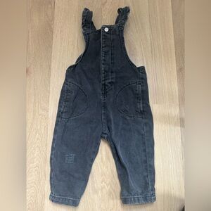 Zara Kids Black Denim Overalls